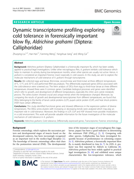 Dynamic Transcriptome Profiling Exploring Cold