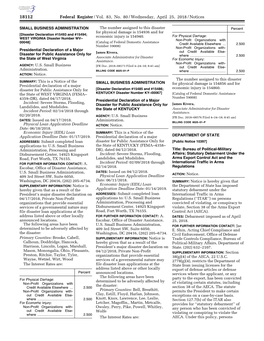 Federal Register/Vol. 83, No. 80/Wednesday, April 25, 2018