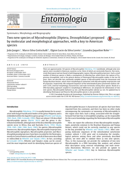 Two New Species of Mycodrosophila (Diptera, Drosophilidae) Proposed