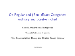 On Regular and (Barr-)Exact Categories: Ordinary and Poset-Enriched