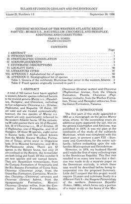 TULANE STUDIES in GEOLOGY and PALEONTOLOGY Volume 23