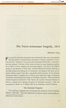 The Turco-Armenian Tragedy, 1915