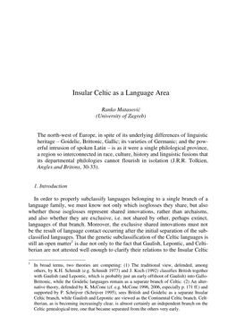 The Celtic Languages in Contact