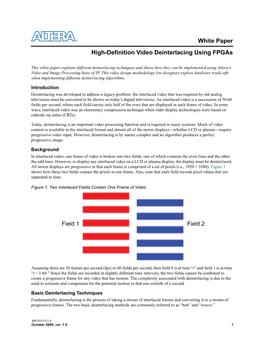 High-Definition Video Deinterlacing Using Fpgas