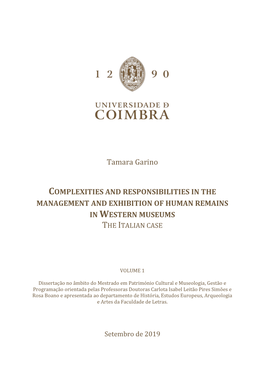 Tamara Garino Complexities and Responsibilities in the Management and Exhibition of Human Remains in Western Museums