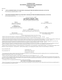 AUTONATION, INC. (Exact Name of Registrant As Specified in Its Charter)