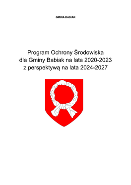 Program Ochrony Środowiska Dla Gminy Babiak Na Lata 2020-2023 Z Perspektywą Na Lata 2024-2027