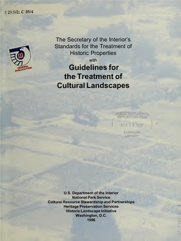 Guidelines for the Treatment of Cultural Landscapes.Pdf