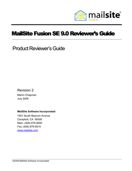 Mailsite Fusion SE 9 Reviewer's Guide 2