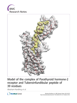 Model of the Complex of Parathyroid Hormone-2 Receptor and Tuberoinfundibular Peptide of 39 Residues Abraham-Nordling Et Al