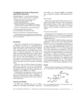 Cucurbitacin F in Seeds of Kageneckia Angustifolia (Rosaceae)