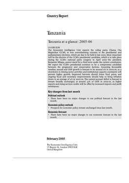 Tanzania at a Glance: 2005-06
