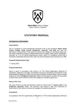 Statutory Proposal