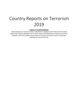 Country Reports on Terrorism 2019