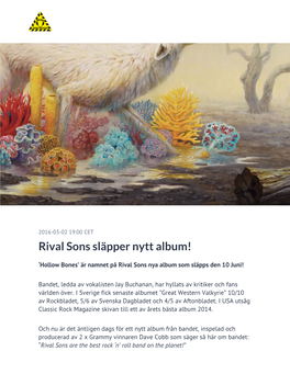 Rival Sons Släpper Nytt Album!