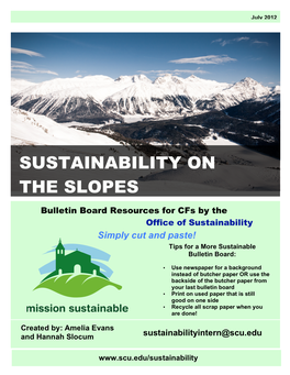 Sustainability on the Slopes Bulletin Board