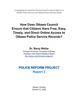 How Does Ottawa Council Ensure That Citizens Have Free, Easy, Timely, and Direct Online Access to Ottawa Police Service Records?