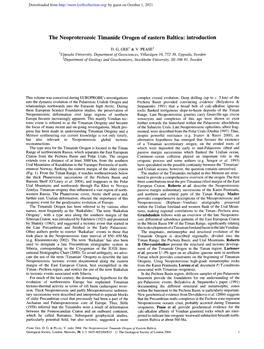 The Neoproterozoic Timanide Orogen of Eastern Baltica: Introduction