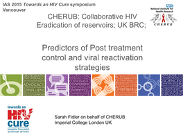 Predictors of Post Treatment Control and Viral Reactivation Strategies
