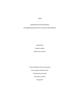 Thesis Constructing the Polar World: the German
