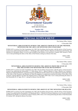 Gazette No 203 of 21 December 2004