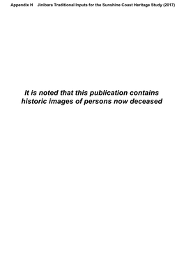 It Is Noted That This Publication Contains Historic Images of Persons Now Deceased