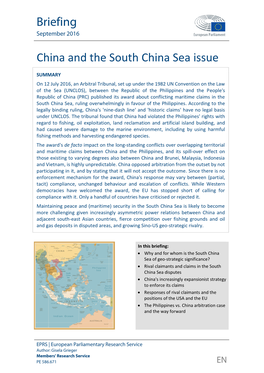 China and the South China Sea Issue