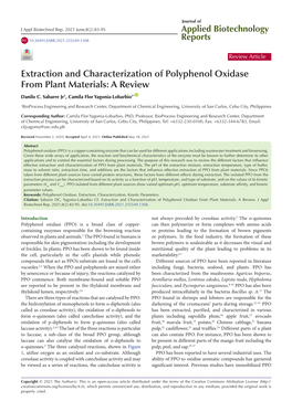 Extraction and Characterization of Polyphenol Oxidase from Plant Materials: a Review