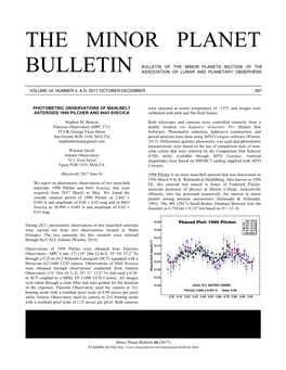 The Minor Planet Bulletin