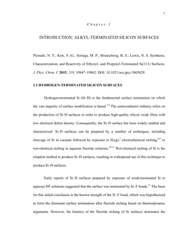 Alkyl-Terminated Silicon Surfaces