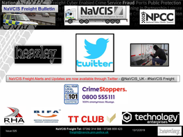 Navcis Freight Alerts and Updates Are Now Available Through Twitter - @Navcis UK - #Navcis Freight