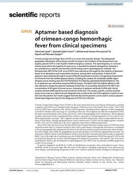 Aptamer Based Diagnosis of Crimean-Congo Hemorrhagic Fever from Clinical Specimens