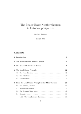 The Brauer-Hasse-Noether Theorem in Historical Perspective