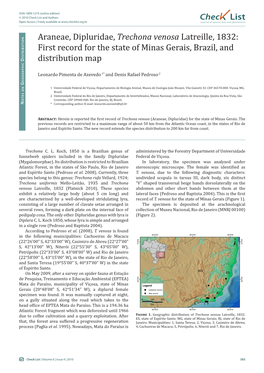 Trechona Venosa Latreille, 1832: First Record for the State of Minas Gerais, Brazil, and Istributio