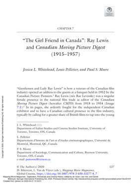 “The Girl Friend in Canada”: Ray Lewis and Canadian Moving Picture Digest (1915–1957)