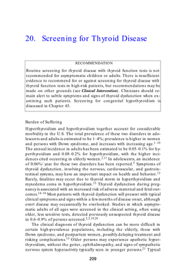 20. Screening for Thyroid Disease