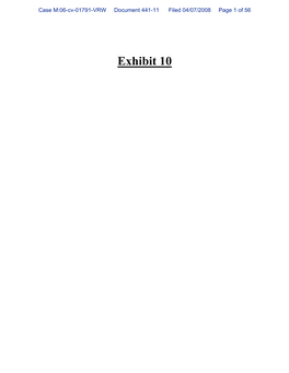 Exhibit 10 Case M:06-Cv-01791-VRW Document 441-11 Filed 04/07/2008 Page 2 of 56 Page 1