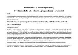 National Trust of Australia (Tasmania) Development of a Pilot Education Program Based on Home Hill