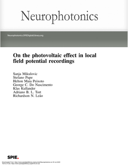 On the Photovoltaic Effect in Local Field Potential Recordings