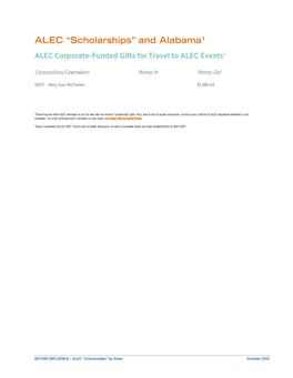 ALEC “Scholarships” and Alabama¹