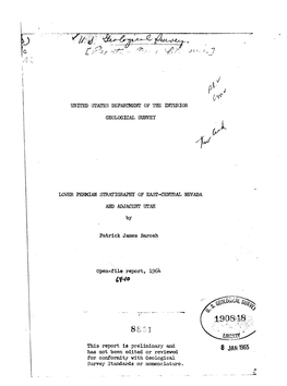 Patrick James Barosh Open-File Report, 196*4 This Report Is