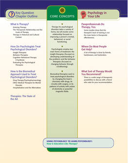 Key Question Chapter Outline Psychology in Your Life