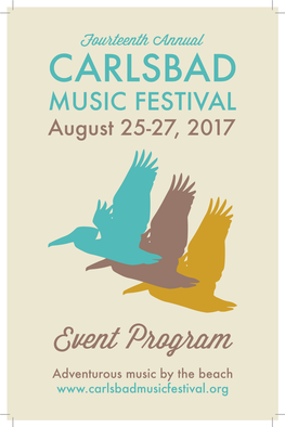 CARLSBAD MUSIC FESTIVAL August 25-27, 2017