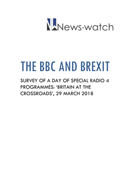 Britain at the Crossroads’, 29 March 2018