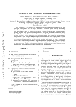 Arxiv:1911.10006V2 [Quant-Ph] 28 Nov 2019 Local-Realistic Theories, Are Known in Higher-Dimensional B