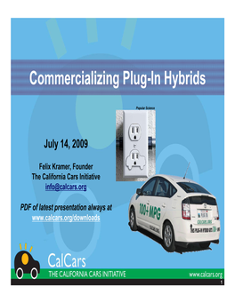 Commercializing Plug-In Hybrids