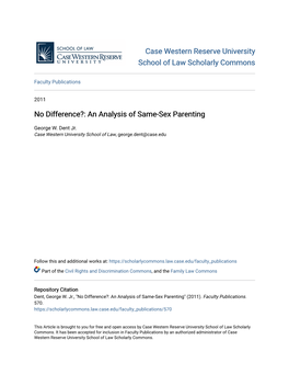 An Analysis of Same-Sex Parenting