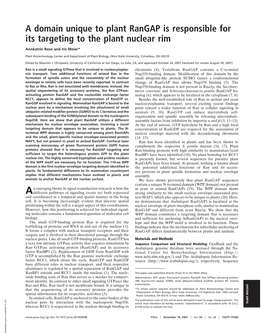 A Domain Unique to Plant Rangap Is Responsible for Its Targeting to the Plant Nuclear Rim