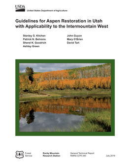 Guidelines for Aspen Restoration in Utah with Applicability to the Intermountain West