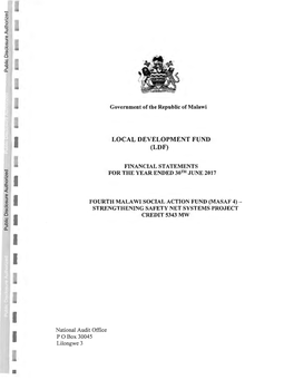 LOCAL DEVELOPMENT FUND (LDF) Public Disclosure Authorized